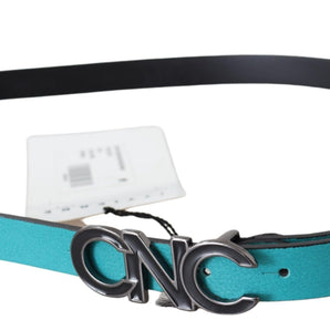 Costume National Chic Blue Green Leather Fashion Belt