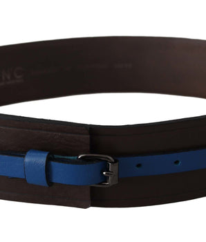 Costume National Brown Thin Blue Line Leather Buckle Belt Costume National 