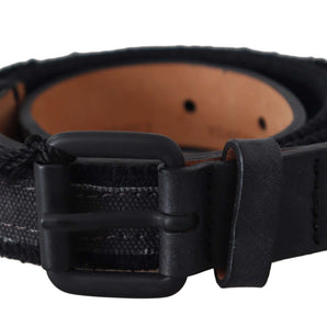 Ermanno Scervino Chic Black Leather Waist Belt