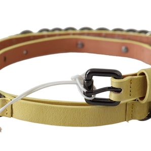 John Galliano Chic Yellow Leather Skinny Belt