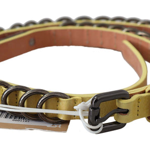 John Galliano Chic Yellow Leather Skinny Belt