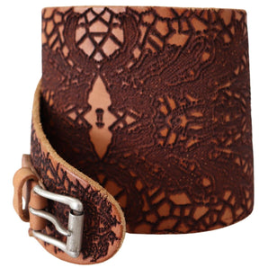 Scervino Street Elegant Brown Leather Fashion Belt