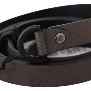 Costume National Elegant Dark Brown Leather Belt