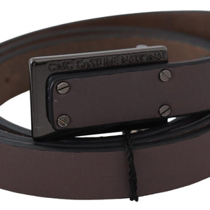 Custom National Brown Leather Tactical Logo Buckle Dark