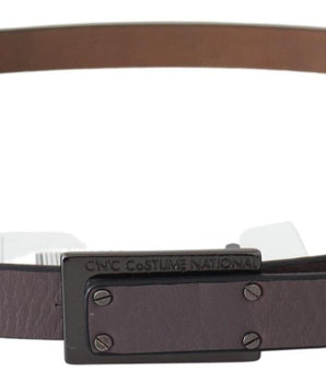 Costume National Brown Leather Tactical Logo Buckle Dark Costume National 