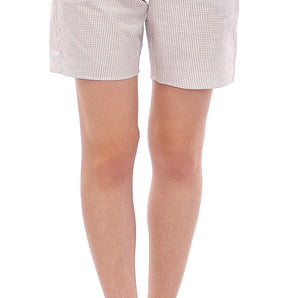 Andrea Incontri Chic White Checkered Cotton Shorts