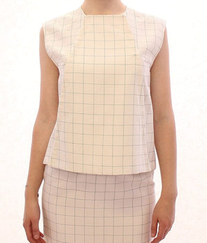 Andrea Incontri Chic White Sleeveless Cotton Shirt Top Andrea Incontri 