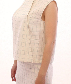 Andrea Incontri Chic White Sleeveless Cotton Shirt Top Andrea Incontri 