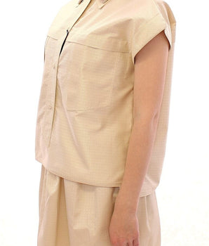 Andrea Incontri Elegant Beige Blouse Tank Top Andrea Incontri 