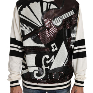 Dolce &amp; Gabbana New York Jazz Sequined Silk Sweater