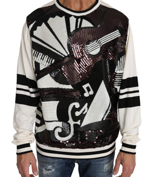 Dolce & Gabbana New York Jazz Sequined Silk Sweater Dolce & Gabbana 