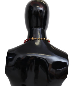 Dolce & Gabbana Elegant Red Crystal Gold-Plated Necklace Dolce & Gabbana 