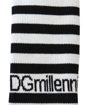Dolce & Gabbana Elegant Black & White Wool Blend Wrist Wrap Dolce & Gabbana 