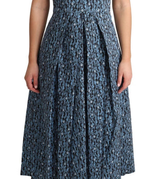 Dolce & Gabbana Elegant Sleeveless A-line Blue Heart Dress Dolce & Gabbana 