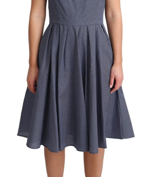 Dolce & Gabbana Chic Blue Polka-Dotted Sleeveless A-Line Dress Dolce & Gabbana 