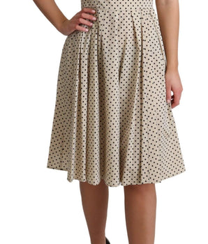Dolce & Gabbana Elegant Polka Dot Sleeveless A-Line Dress Dolce & Gabbana 