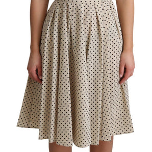 Dolce &amp; Gabbana Elegant Polka Dot Sleeveless A-Line Dress