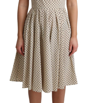 Dolce & Gabbana Elegant Polka Dot Sleeveless A-Line Dress Dolce & Gabbana 
