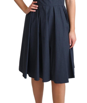 Dolce & Gabbana Elegant Polka-Dotted Blue A-Line Dress Dolce & Gabbana 