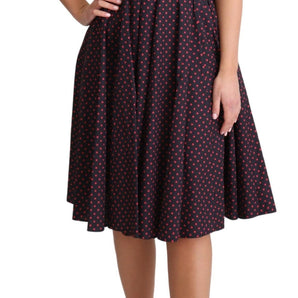 Dolce &amp; Gabbana Chic Polka Dotted A-Line Sleeveless Dress