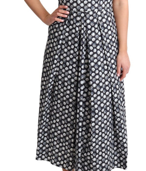 Dolce &amp; Gabbana Elegant Sleeveless Geometric Midi A-Line Dress