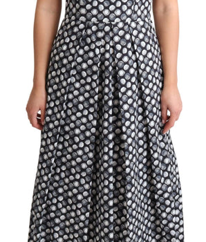 Dolce &amp; Gabbana Elegant Sleeveless Geometric Midi A-Line Dress