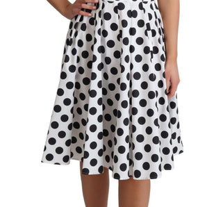 Dolce &amp; Gabbana Elegant Polka Dot Sleeveless A-Line Dress