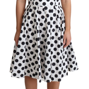 Dolce &amp; Gabbana Elegant Polka Dot Sleeveless A-Line Dress