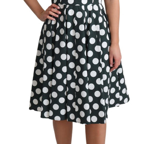 Dolce &amp; Gabbana Chic Polka Dot A-line Sleeveless Dress