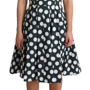 Dolce &amp; Gabbana Chic Polka Dot A-line Sleeveless Dress