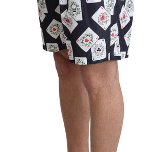 Dolce &amp; Gabbana Multicolor Card Deck Printed Swim Trunks