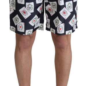 Dolce & Gabbana Multicolor Card Deck Printed Swim Trunks