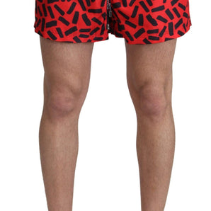 Dolce & Gabbana Radiant Red Drawstring Swim Trunks Dolce & Gabbana 