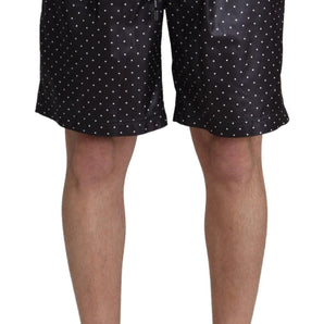 Dolce &amp; Gabbana Chic Black Polka Dot Men's Swim Trunks