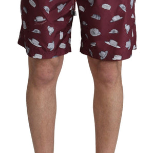 Dolce & Gabbana Elegant Maroon Beachwear Trunks