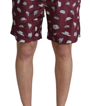 Dolce & Gabbana Elegant Maroon Beachwear Trunks Dolce & Gabbana 