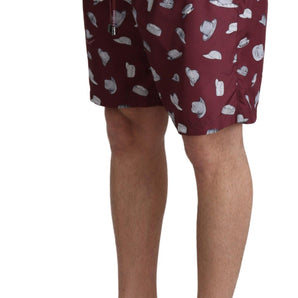 Dolce & Gabbana Elegant Maroon Beachwear Trunks