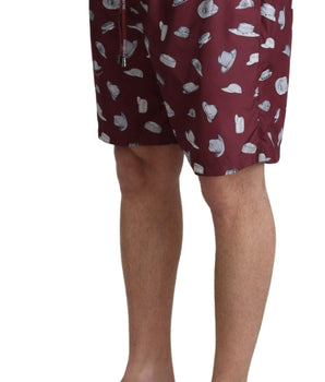 Dolce & Gabbana Elegant Maroon Beachwear Trunks Dolce & Gabbana 