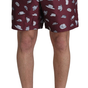 Dolce & Gabbana Elegant Maroon Swim Trunks