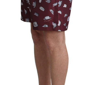 Dolce & Gabbana Elegant Maroon Swim Trunks