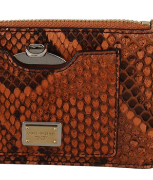 Dolce & Gabbana Elegant Python Patterned Leather Wristlet Dolce & Gabbana 
