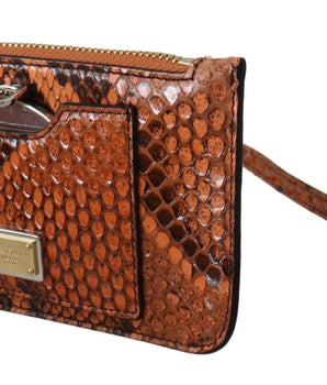Dolce & Gabbana Elegant Python Patterned Leather Wristlet Dolce & Gabbana 