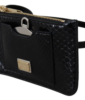 Dolce & Gabbana Elegant Python Pattern Leather Wristlet Wallet Dolce & Gabbana 
