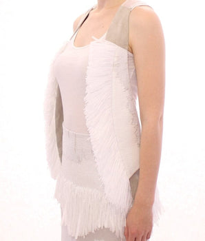 Arzu Kaprol Chic Fringed Open Back Vest Arzu Kaprol 