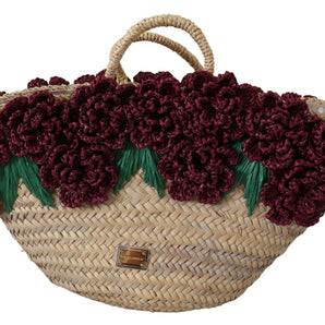 Dolce &amp; Gabbana Chic Tote De Paja Floral Elegance