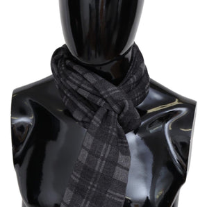 Missoni Elegant Unisex Plaid Wool Scarf with Logo Embroidery