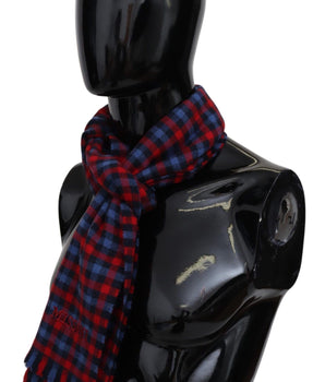 Missoni Chic Check Pattern Wool Scarf with Logo Embroidery Missoni 