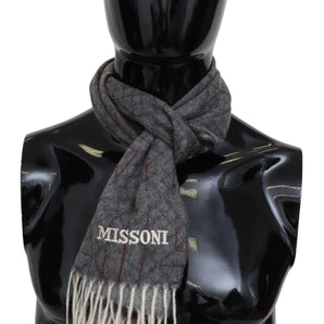 Missoni Elegante bufanda unisex de cachemira con estampado característico