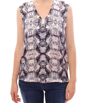 Arzu Kaprol Exquisite Silk Sleeveless Blouse in Multicolor Arzu Kaprol 