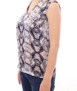 Arzu Kaprol Exquisite Silk Sleeveless Blouse in Multicolor Arzu Kaprol 
